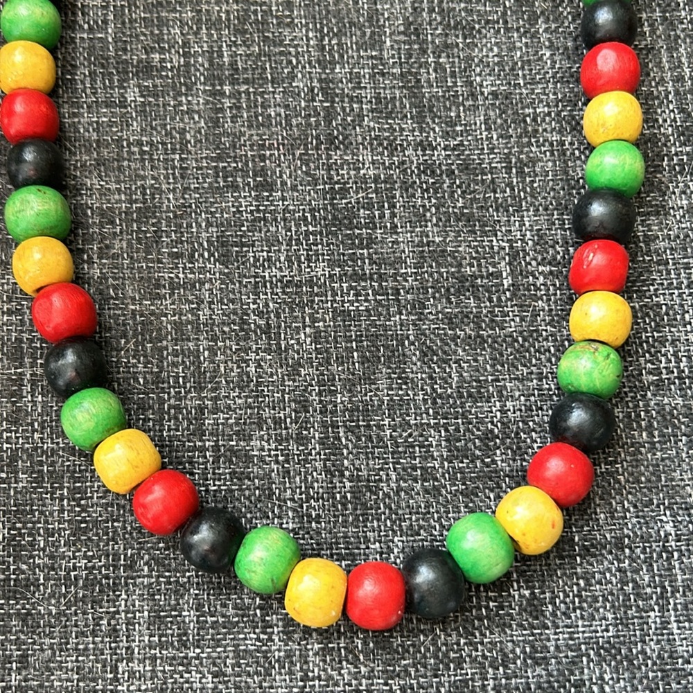 Rasta Necklace. Wooden Beads